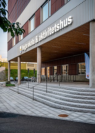  Vega skole & aktivitetshus - Skiltkonsept. C.F. Møller. Photo: Mårten Lindquist